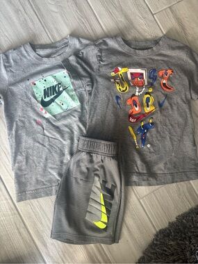 Nike Gray 'The Nike Tee' Kids Short Sleeve Tee